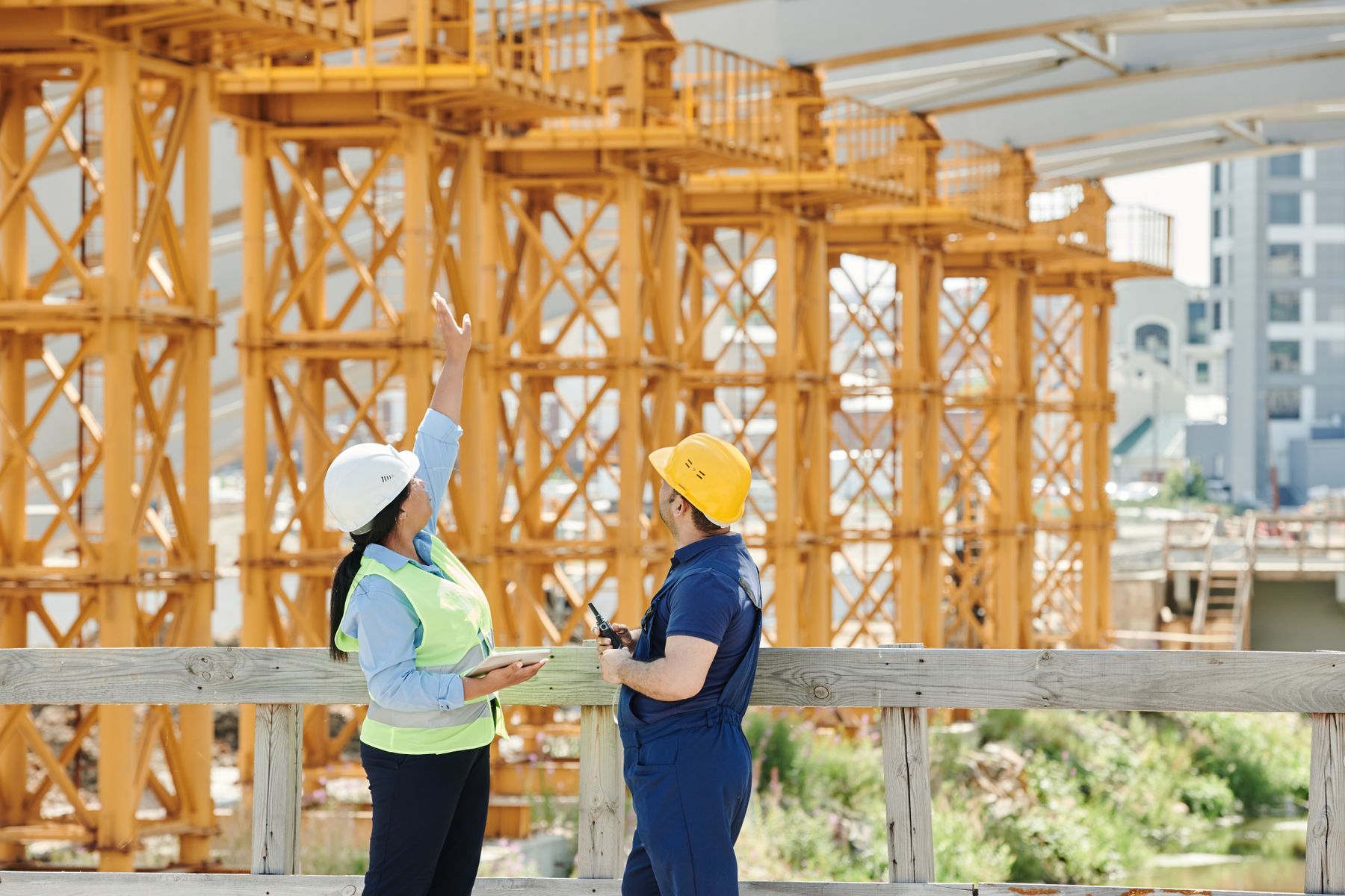 A home under construction at the framing stage