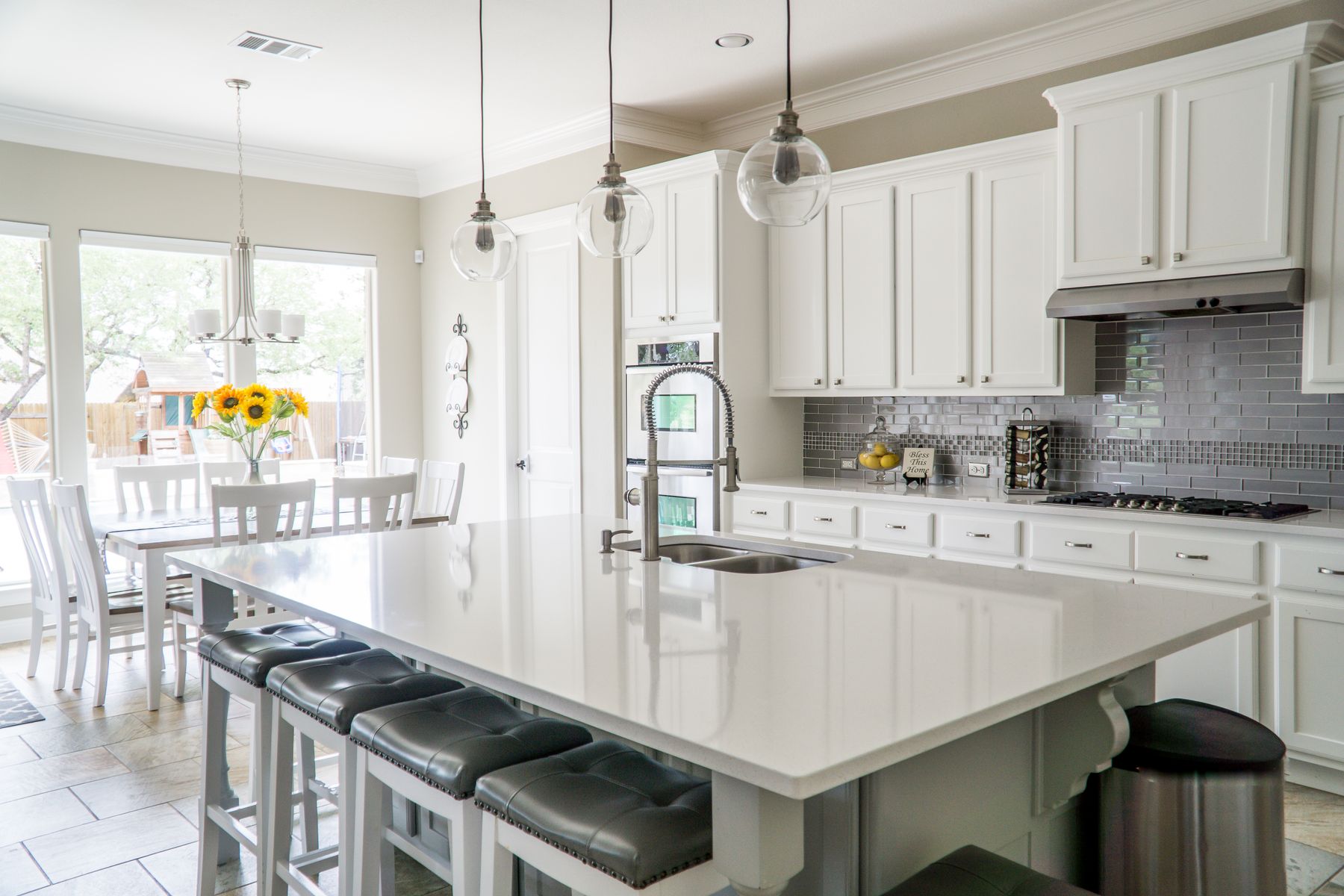 A bright custom kitchen